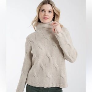 Alashan 100% Merino Wool Modern Cable Pullover XS
